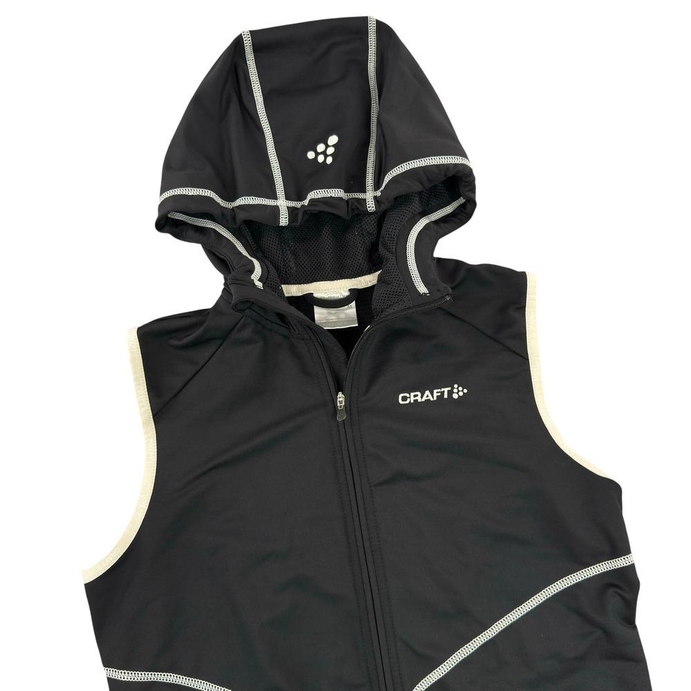 Craft‎ Womens L2 Insulation Hooded Vest Black Full Zip Athletic Size M 1900314